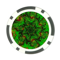 Art Artwork Fractal Digital Art  Green Poker Chip Card Guard by Wegoenart