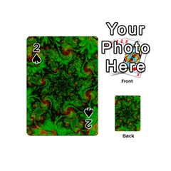 Art Artwork Fractal Digital Art  Green Playing Cards 54 Designs (mini) by Wegoenart