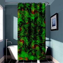 Art Artwork Fractal Digital Art  Green Shower Curtain 36  X 72  (stall)  by Wegoenart