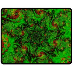 Art Artwork Fractal Digital Art  Green Double Sided Fleece Blanket (medium)  by Wegoenart