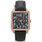 Art Artwork Fractal Digital Rose Gold Leather Watch  Front