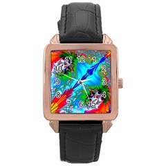 Abstract Art Art Design Modern Art Rose Gold Leather Watch  by Wegoenart