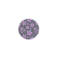 Seamless Pattern Flowers Pink 1  Mini Buttons by Wegoenart