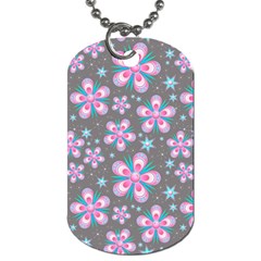 Seamless Pattern Flowers Pink Dog Tag (one Side) by Wegoenart