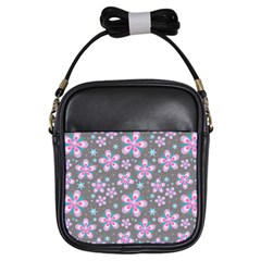 Seamless Pattern Flowers Pink Girls Sling Bag by Wegoenart