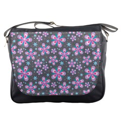 Seamless Pattern Flowers Pink Messenger Bag by Wegoenart