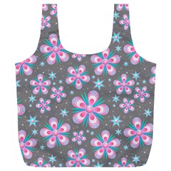 Seamless Pattern Flowers Pink Full Print Recycle Bag (xl)