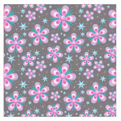 Seamless Pattern Flowers Pink Large Satin Scarf (square) by Wegoenart