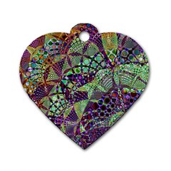 Background Design Art Artwork Dog Tag Heart (two Sides) by Wegoenart