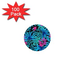 Leaves Picture Tropical Plant 1  Mini Buttons (100 Pack)  by Wegoenart