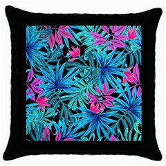 Leaves Picture Tropical Plant Throw Pillow Case (black) by Wegoenart