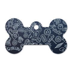 Internet Planets Drinks Computers Dog Tag Bone (two Sides) by Wegoenart