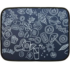 Internet Planets Drinks Computers Double Sided Fleece Blanket (mini)  by Wegoenart