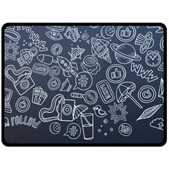 Internet Planets Drinks Computers Fleece Blanket (large)  by Wegoenart