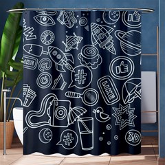 Internet Planets Drinks Computers Shower Curtain 60  X 72  (medium)  by Wegoenart