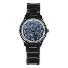 Internet Planets Drinks Computers Stainless Steel Round Watch by Wegoenart