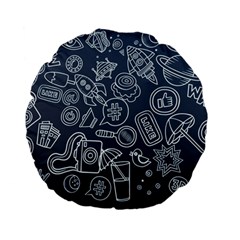 Internet Planets Drinks Computers Standard 15  Premium Flano Round Cushions by Wegoenart