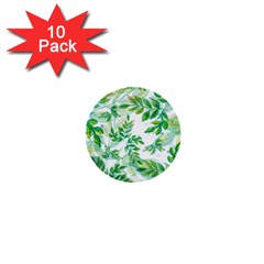 Leaves Green Pattern Nature Plant 1  Mini Buttons (10 Pack)  by Wegoenart