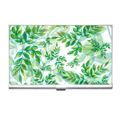 Leaves Green Pattern Nature Plant Business Card Holder by Wegoenart