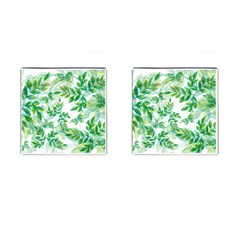 Leaves Green Pattern Nature Plant Cufflinks (Square)