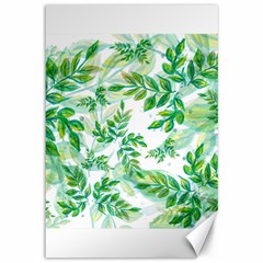 Leaves Green Pattern Nature Plant Canvas 12  X 18  by Wegoenart