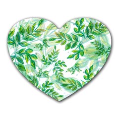 Leaves Green Pattern Nature Plant Heart Mousepads by Wegoenart