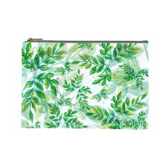 Leaves Green Pattern Nature Plant Cosmetic Bag (large) by Wegoenart