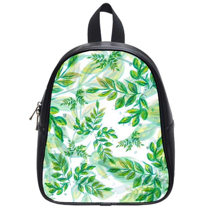 Leaves Green Pattern Nature Plant School Bag (Small)