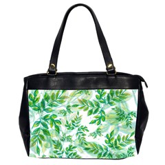 Leaves Green Pattern Nature Plant Oversize Office Handbag (2 Sides) by Wegoenart