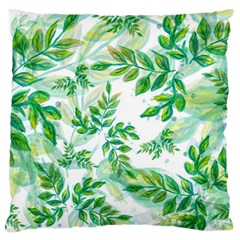 Leaves Green Pattern Nature Plant Large Cushion Case (two Sides) by Wegoenart