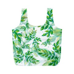 Leaves Green Pattern Nature Plant Full Print Recycle Bag (m) by Wegoenart