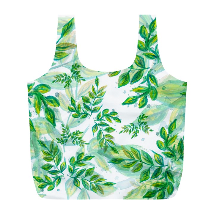 Leaves Green Pattern Nature Plant Full Print Recycle Bag (L)