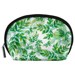 Leaves Green Pattern Nature Plant Accessory Pouch (large) by Wegoenart