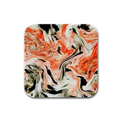 Marble Texture White Pattern Rubber Square Coaster (4 Pack)  by Wegoenart