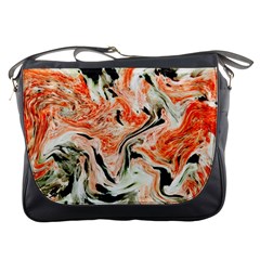 Marble Texture White Pattern Messenger Bag by Wegoenart