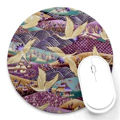 Textile Fabric Cloth Pattern Round Mousepads