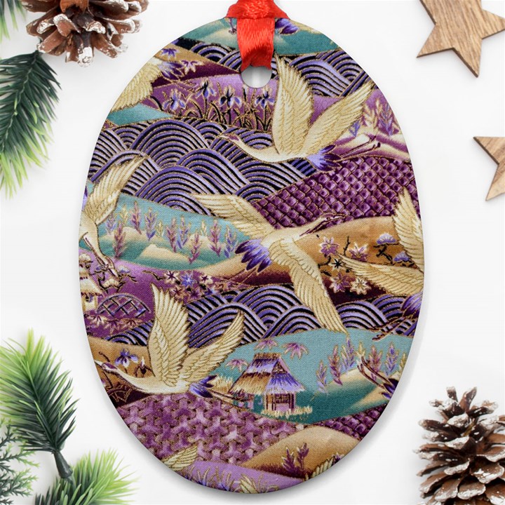 Textile Fabric Cloth Pattern Ornament (Oval)