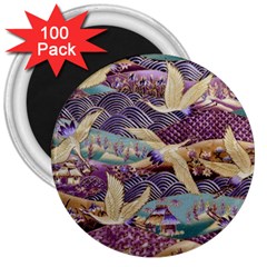 Textile Fabric Cloth Pattern 3  Magnets (100 Pack) by Wegoenart