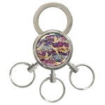 Textile Fabric Cloth Pattern 3-Ring Key Chain Front