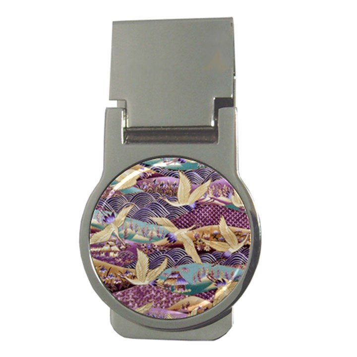 Textile Fabric Cloth Pattern Money Clips (Round) 