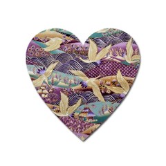 Textile Fabric Cloth Pattern Heart Magnet