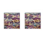 Textile Fabric Cloth Pattern Cufflinks (Square) Front(Pair)