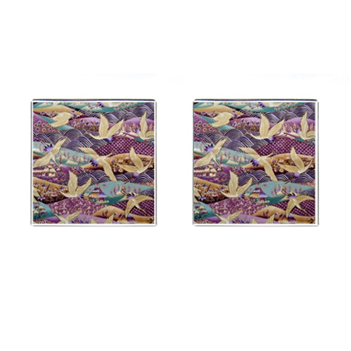 Textile Fabric Cloth Pattern Cufflinks (Square)