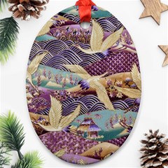 Textile Fabric Cloth Pattern Oval Ornament (Two Sides)