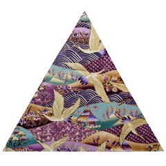 Textile Fabric Cloth Pattern Wooden Puzzle Triangle by Wegoenart