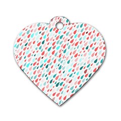 Rainy Day Pattern Dog Tag Heart (one Side) by HelgaScand