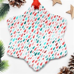 Rainy Day Pattern Snowflake Ornament (two Sides)