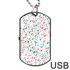 Rainy Day Pattern Dog Tag Usb Flash (two Sides) by HelgaScand