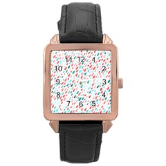 Rainy Day Pattern Rose Gold Leather Watch  by HelgaScand