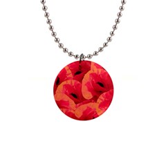 Poppies  1  Button Necklace by HelgaScand